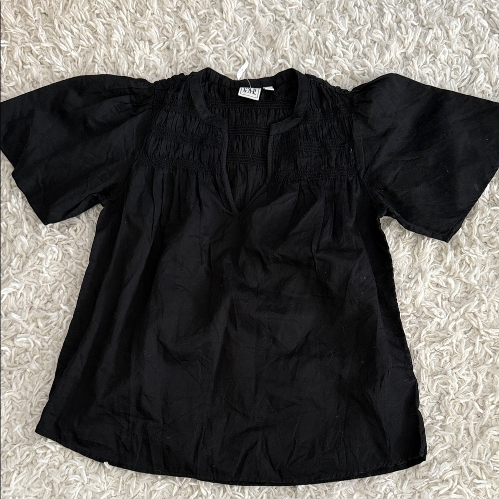 GAP Black Smocked Top